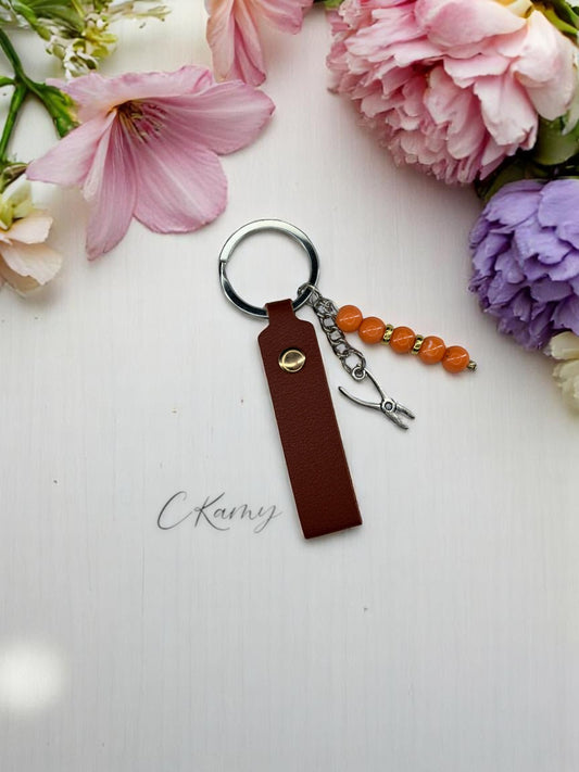 Porte clé personnalisé pince orange
