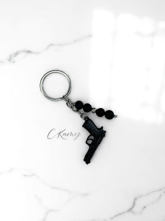 Porte clé personnalisé pistolet noir