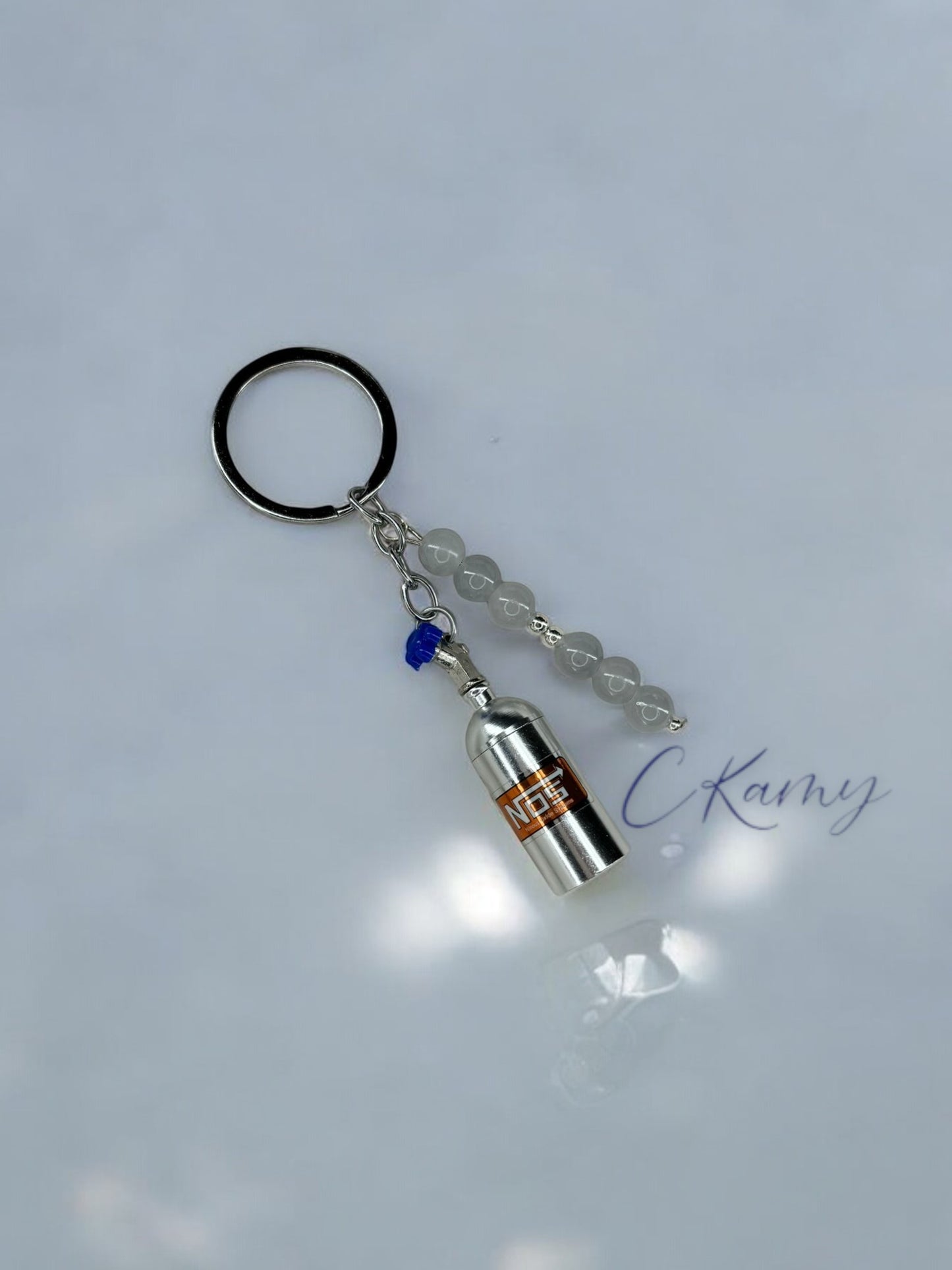 Porte clé personnalisé protoxyde d'azote argent