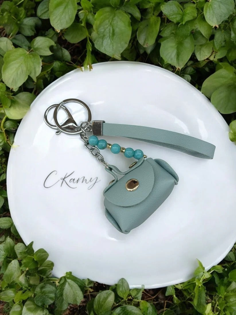 Porte clé personnalisé sac bleu