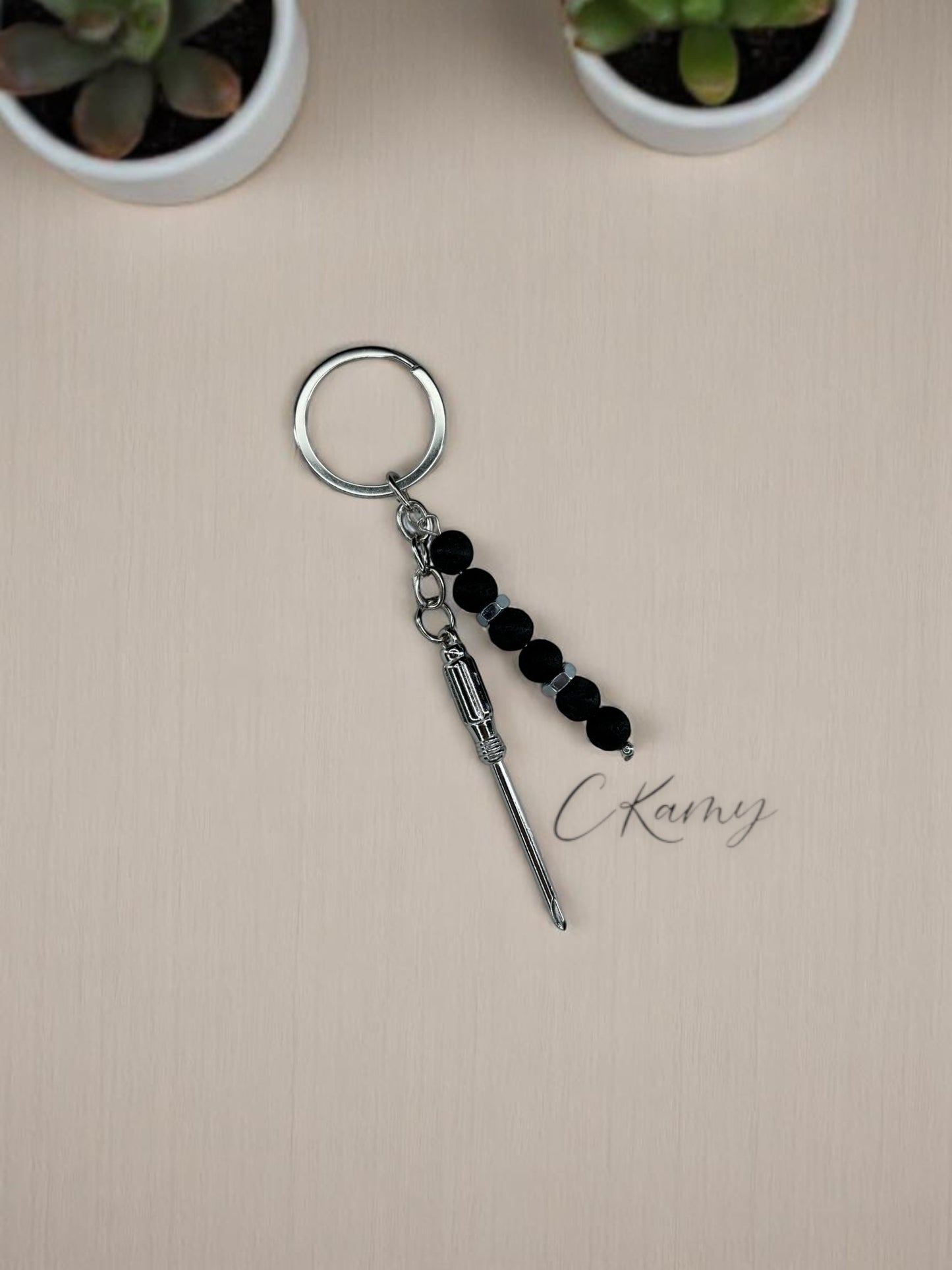 Porte clé personnalisé tournevis noir