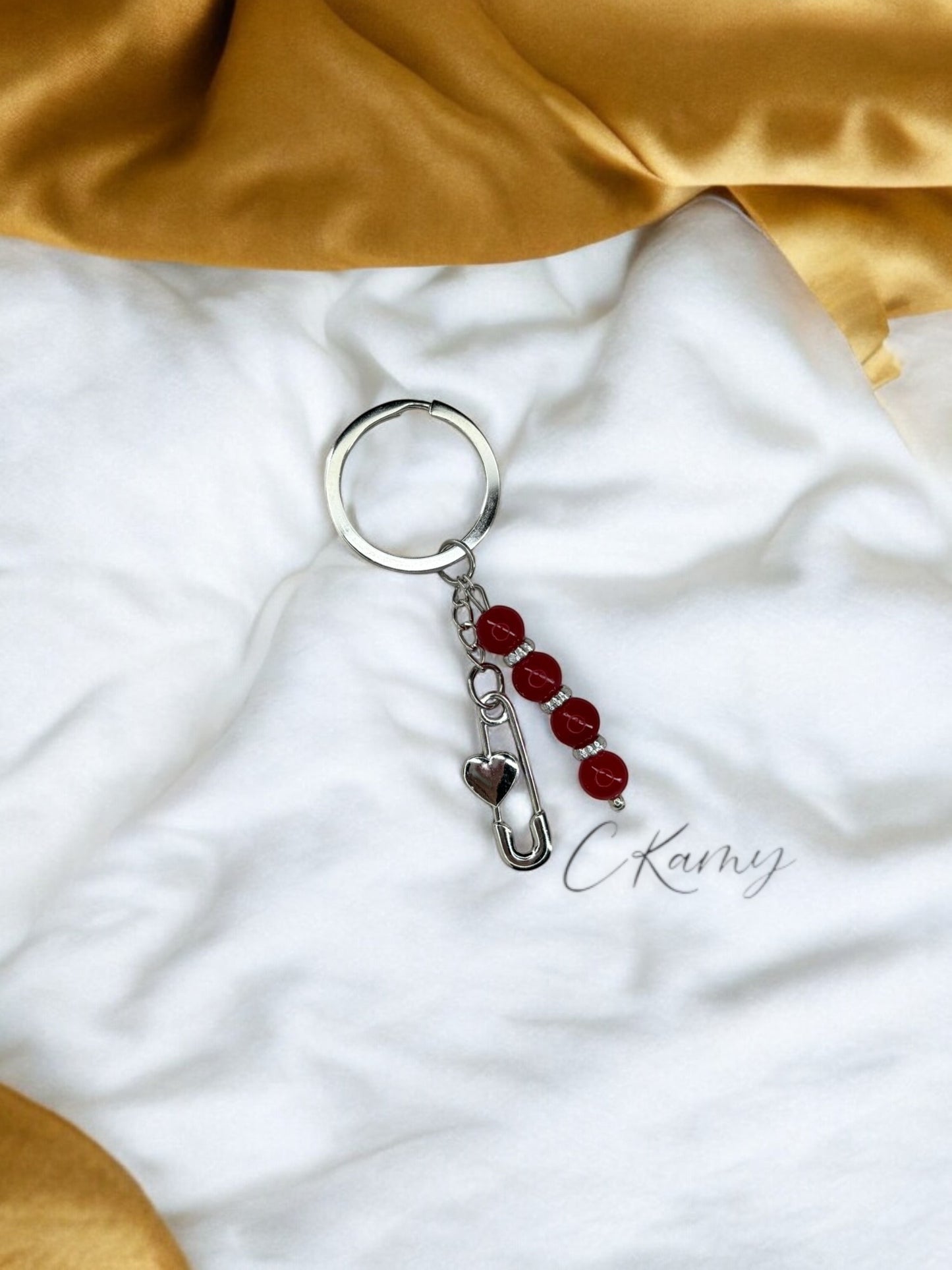 Porte clé personnalisé trombone rouge