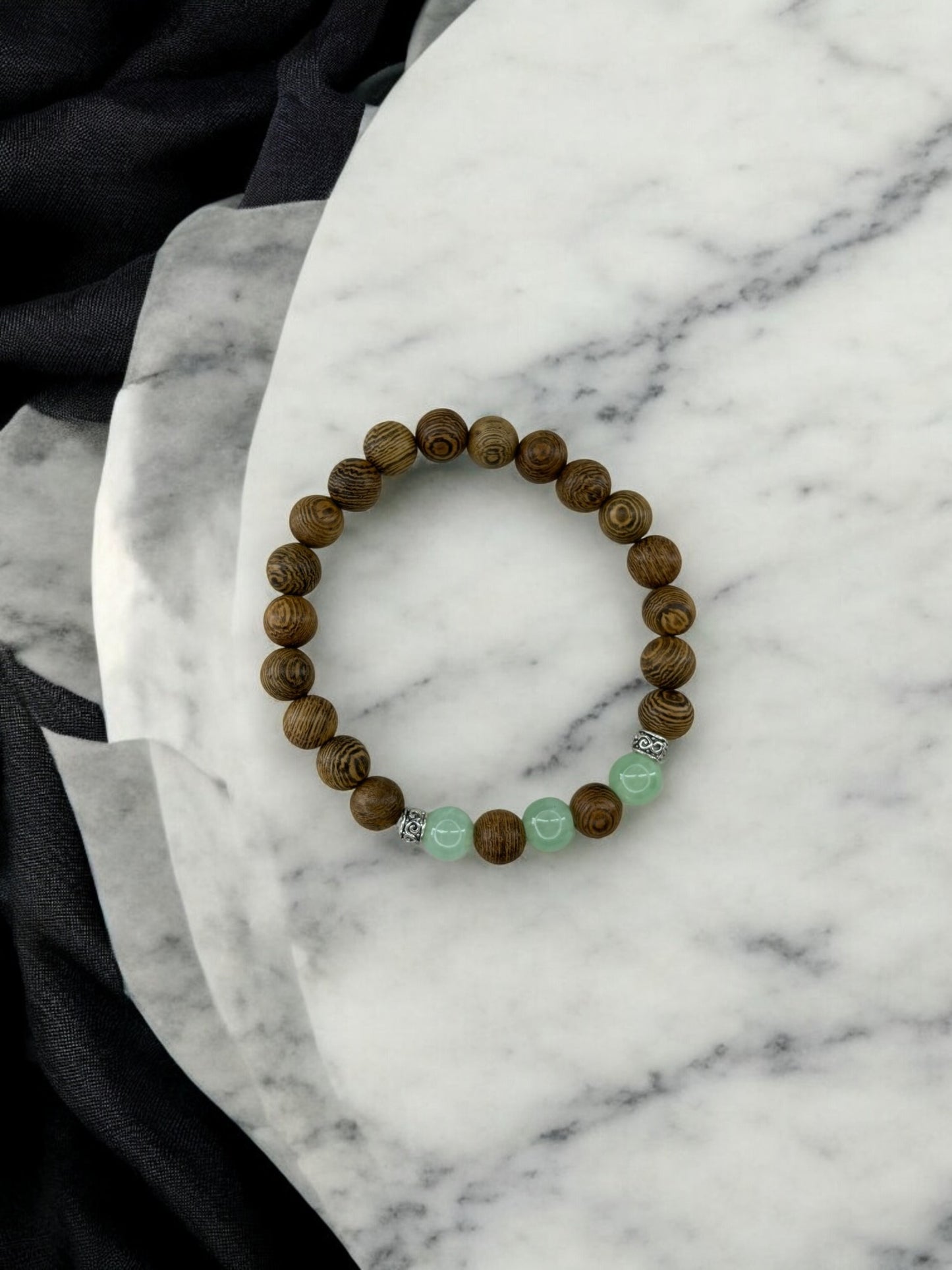 bracelet homme bois milieu alterné vert