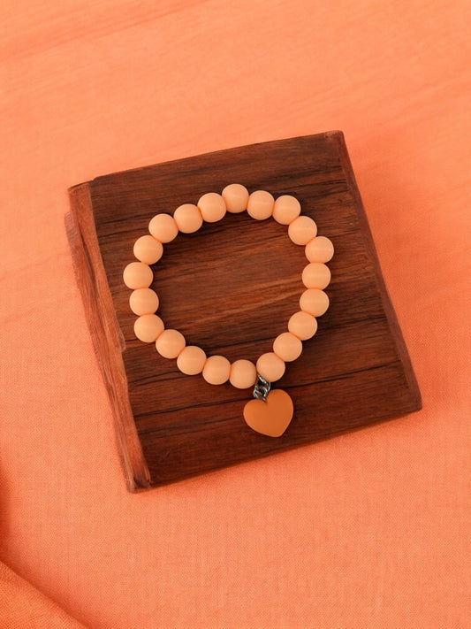 Bracelet enfant accroche coeur orange