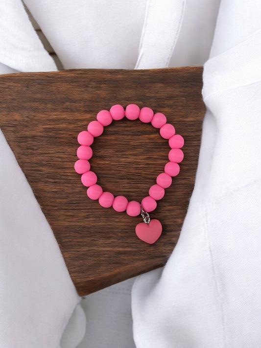Bracelet enfant accroche coeur rose