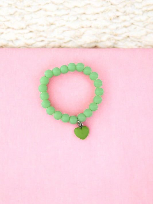Bracelet enfant accroche coeur vert
