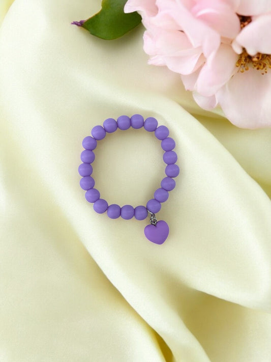 Bracelet enfant accroche coeur violet