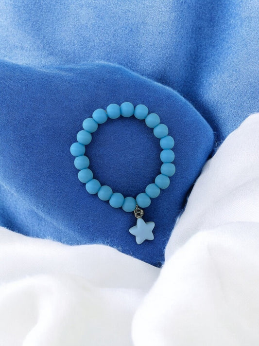 Bracelet enfant accroche étoile bleu clair