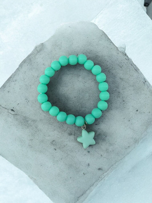 Bracelet enfant accroche étoile bleu vert