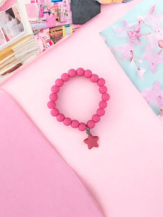 Bracelet enfant accroche étoile rose