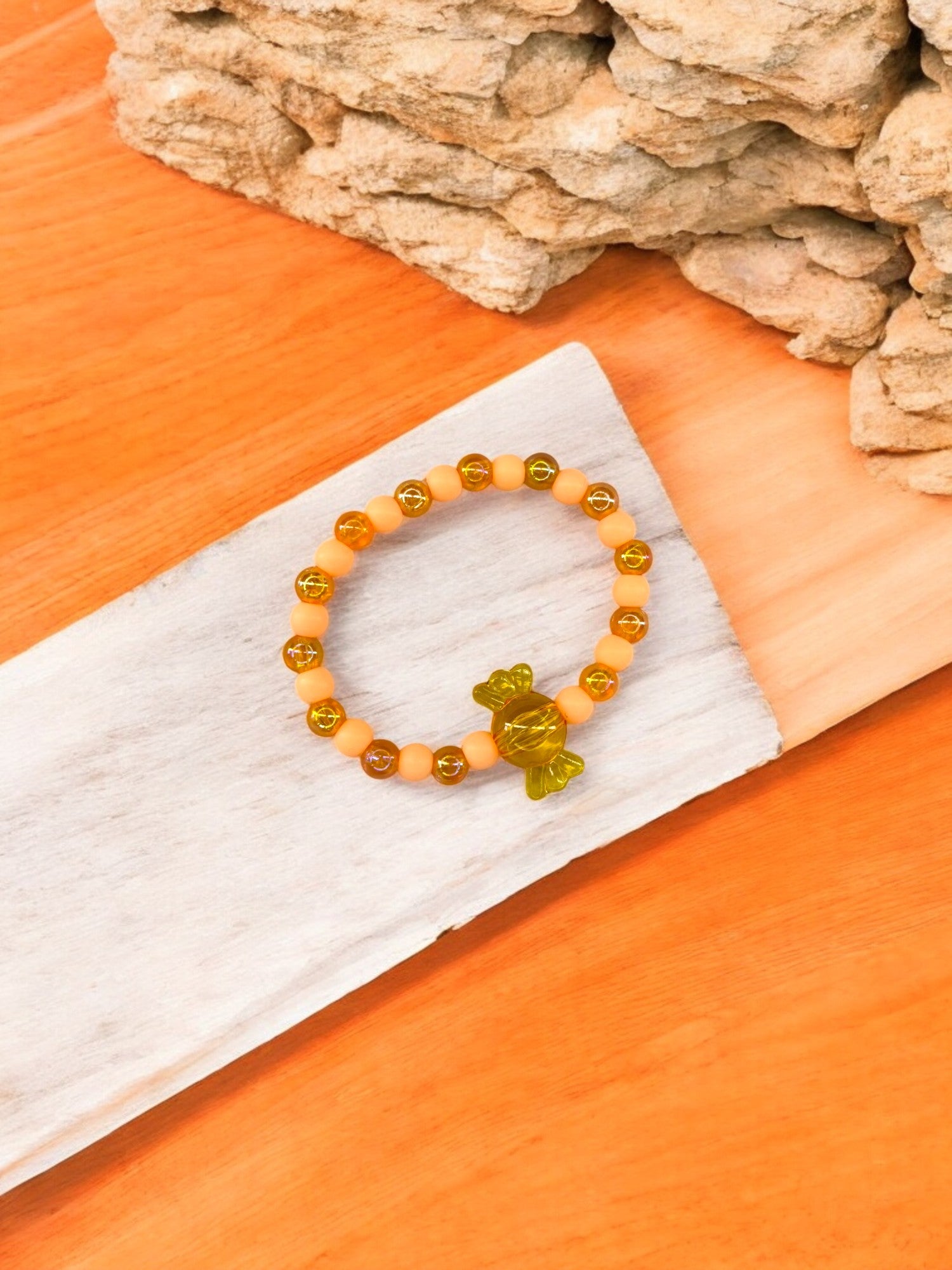 Bracelet enfant bonbon alterné orange transparent