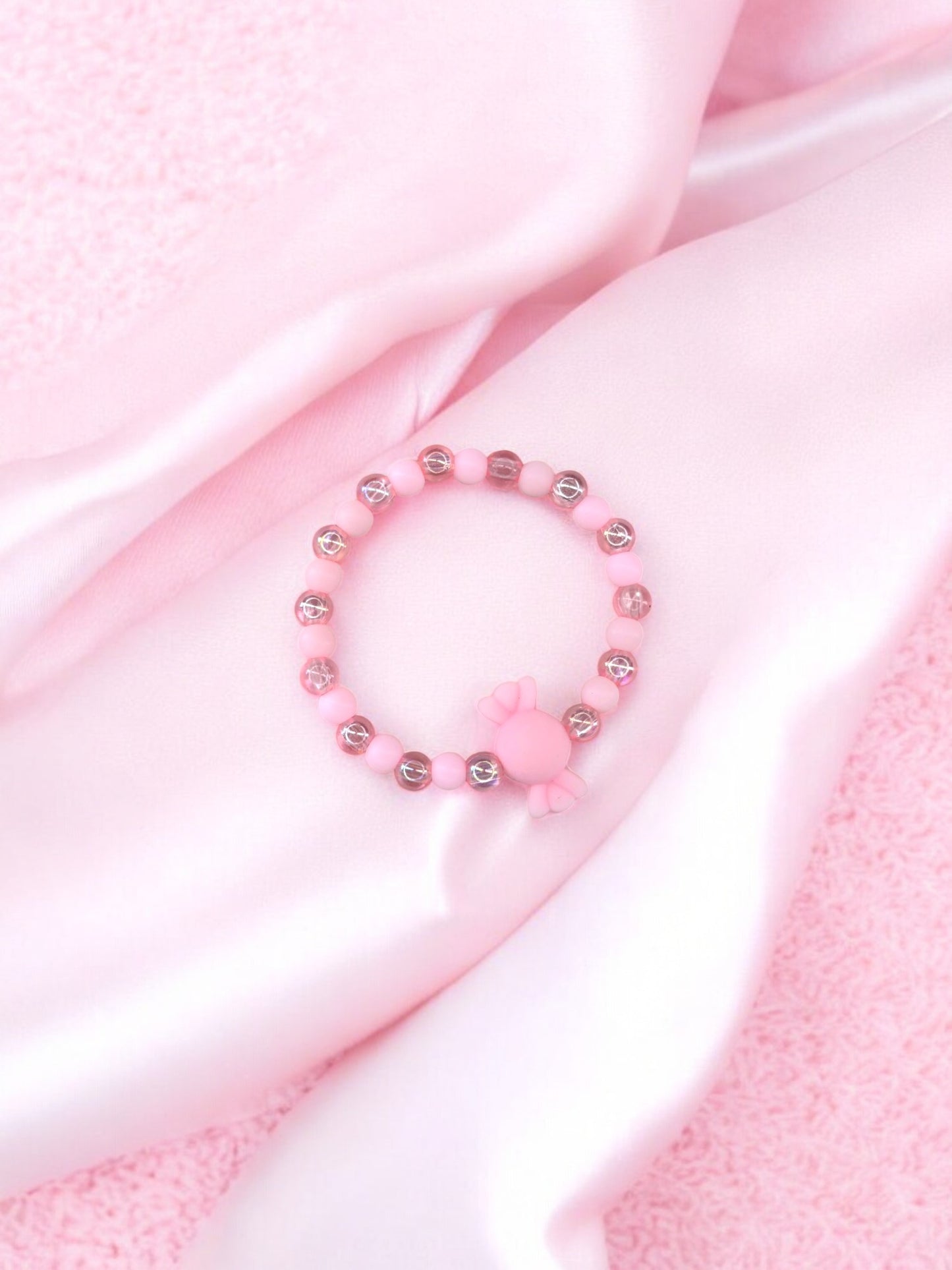Bracelet enfant bonbon alterné rose clair mat