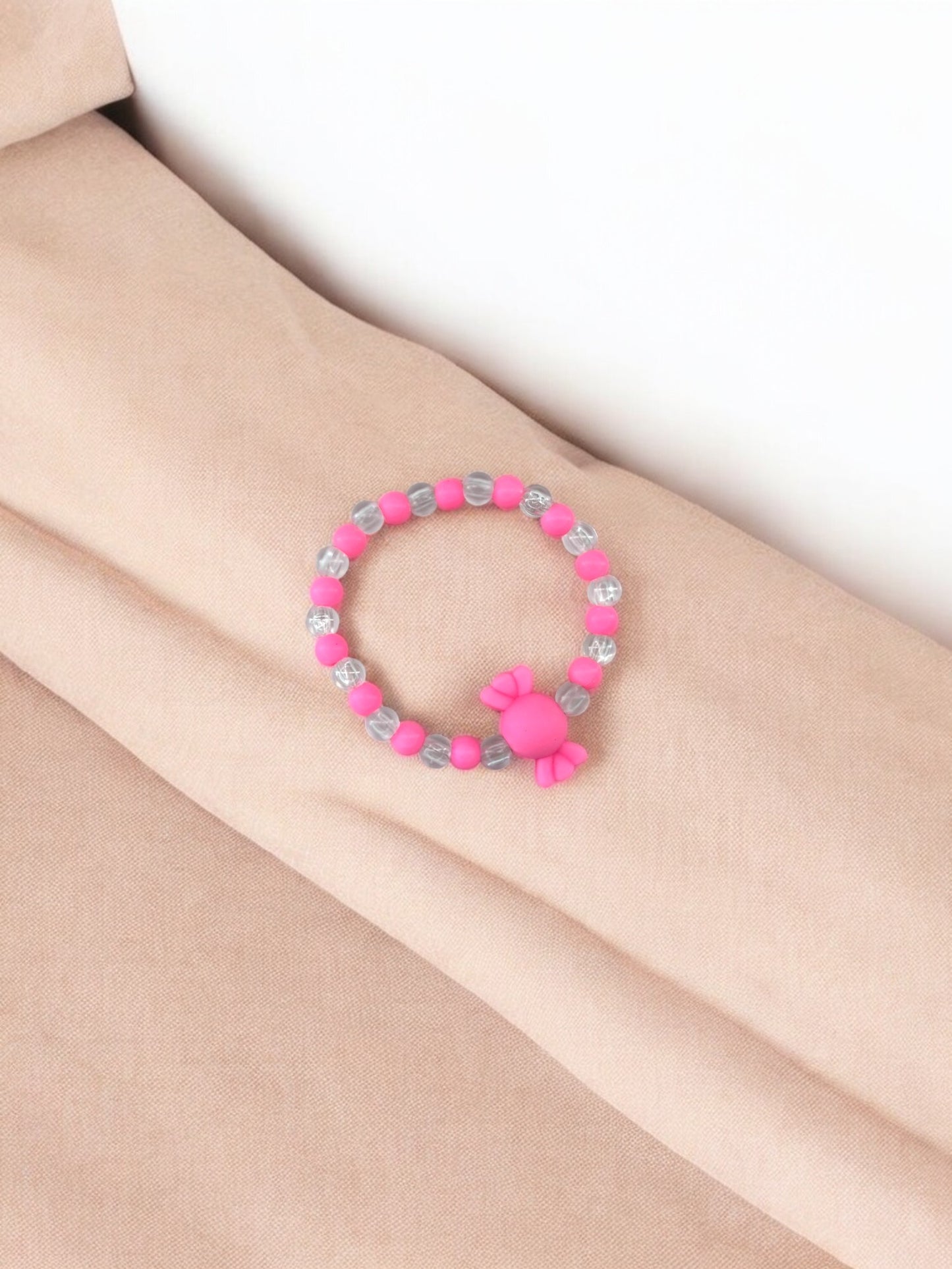 Bracelet enfant bonbon alterné rose mat
