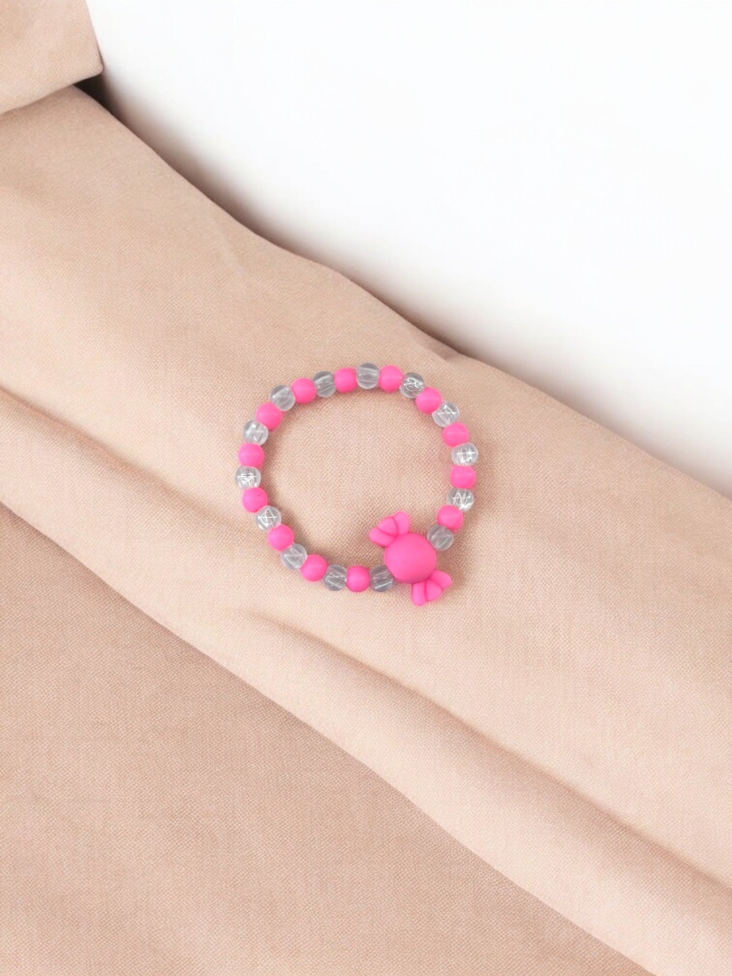 Bracelet enfant bonbon alterné rose mat