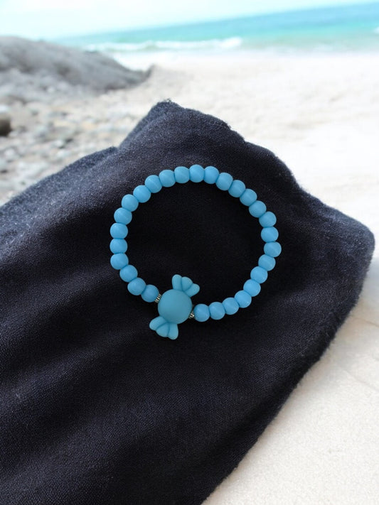 Bracelet enfant bonbon perles bleu