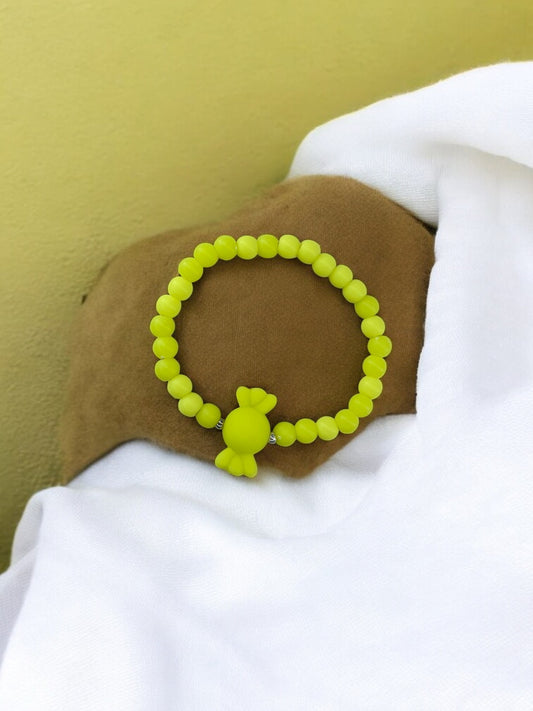 Bracelet enfant bonbon perles jaune
