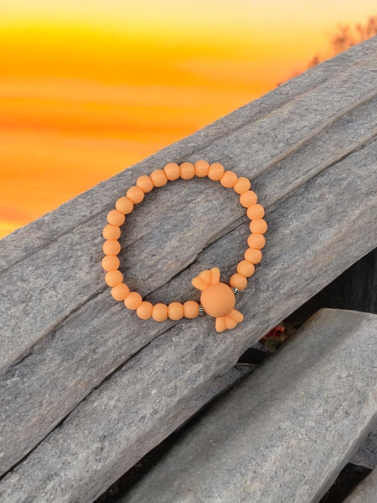 Bracelet enfant bonbon perles orange