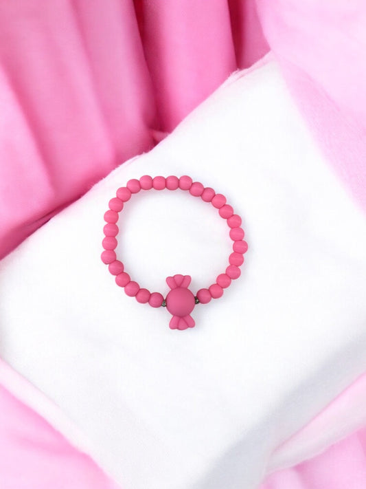 Bracelet enfant bonbon perles rose
