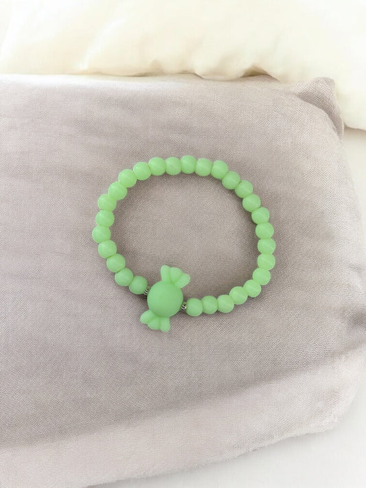 Bracelet enfant bonbon perles vert