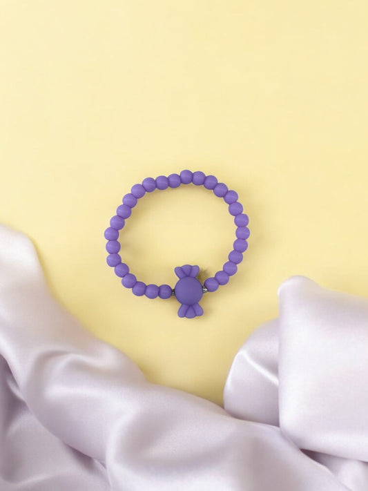 Bracelet enfant bonbon perles violet