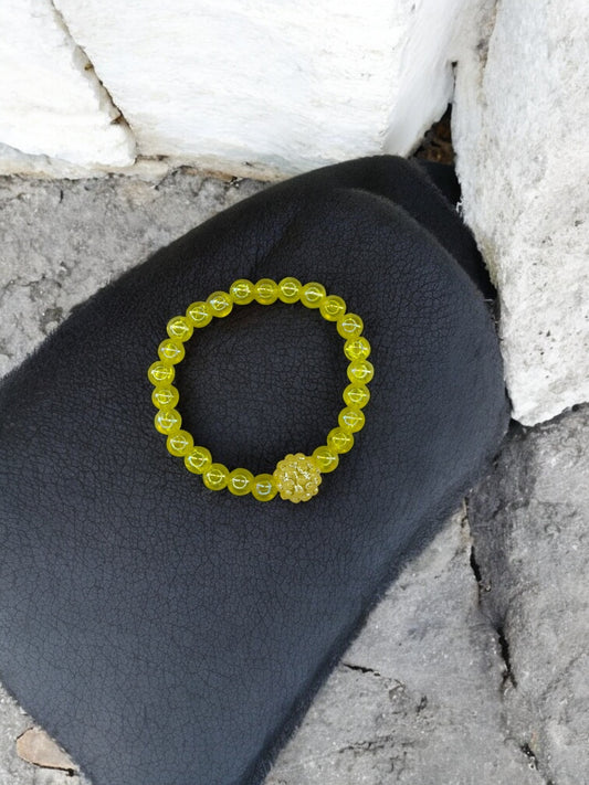 Bracelet enfant boule brillante jaune