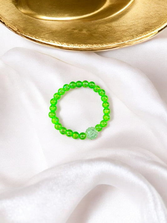 Bracelet enfant boule brillante vert