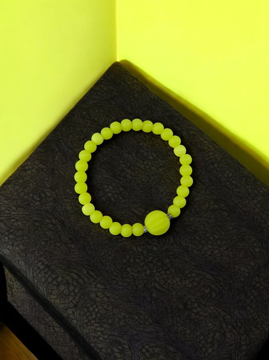 Bracelet enfant citrouille perles jaune