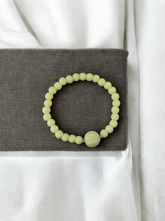 Bracelet enfant citrouille perles jaune clair