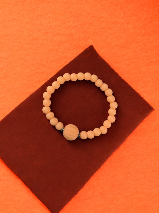 Bracelet enfant citrouille perles orange