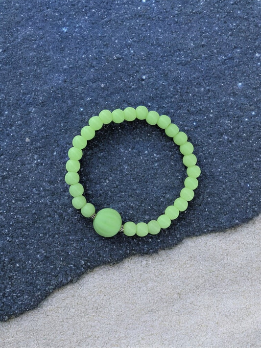 Bracelet enfant citrouille perles vert