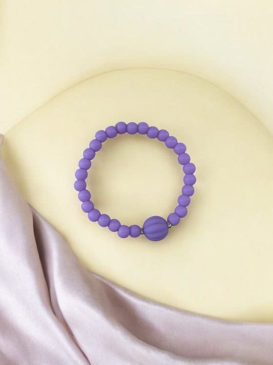 Bracelet enfant citrouille perles violet