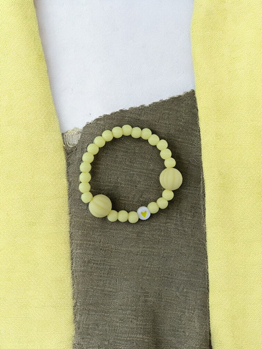 Bracelet enfant citrouilles jaune coeur jaune