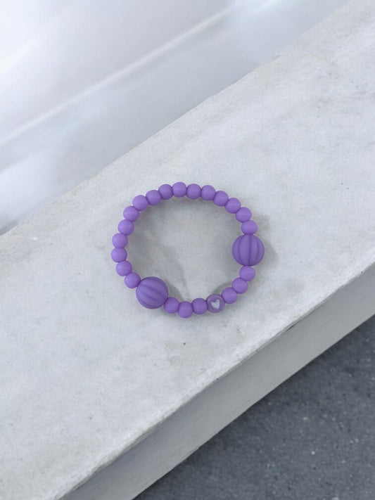 Bracelet enfant citrouilles violet coeur blanc