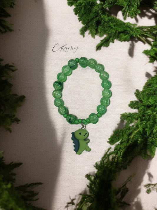 Bracelet enfant dinosaure vert