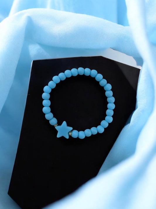 Bracelet enfant étoile perles bleu