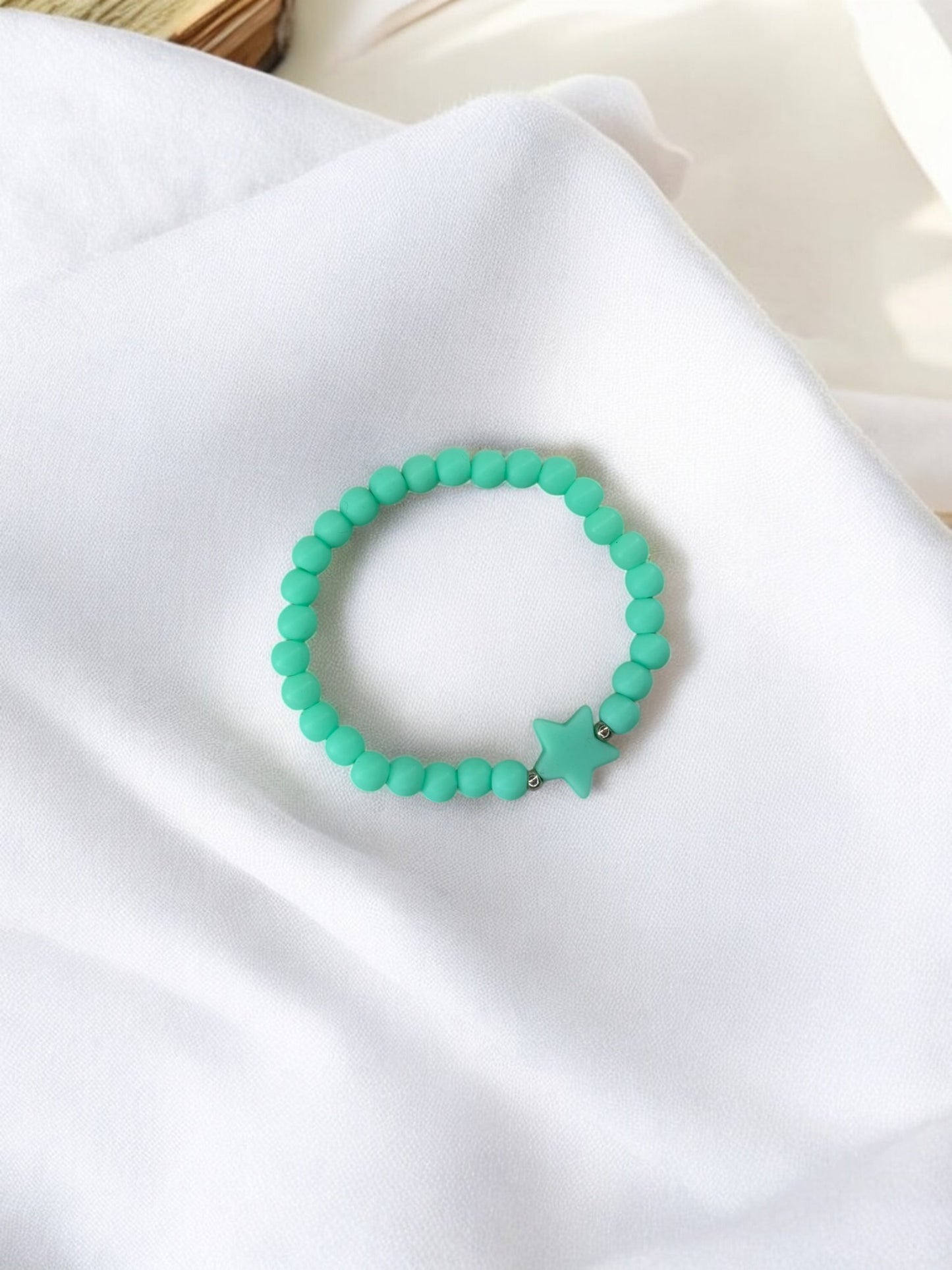 Bracelet enfant étoile perles bleu vert