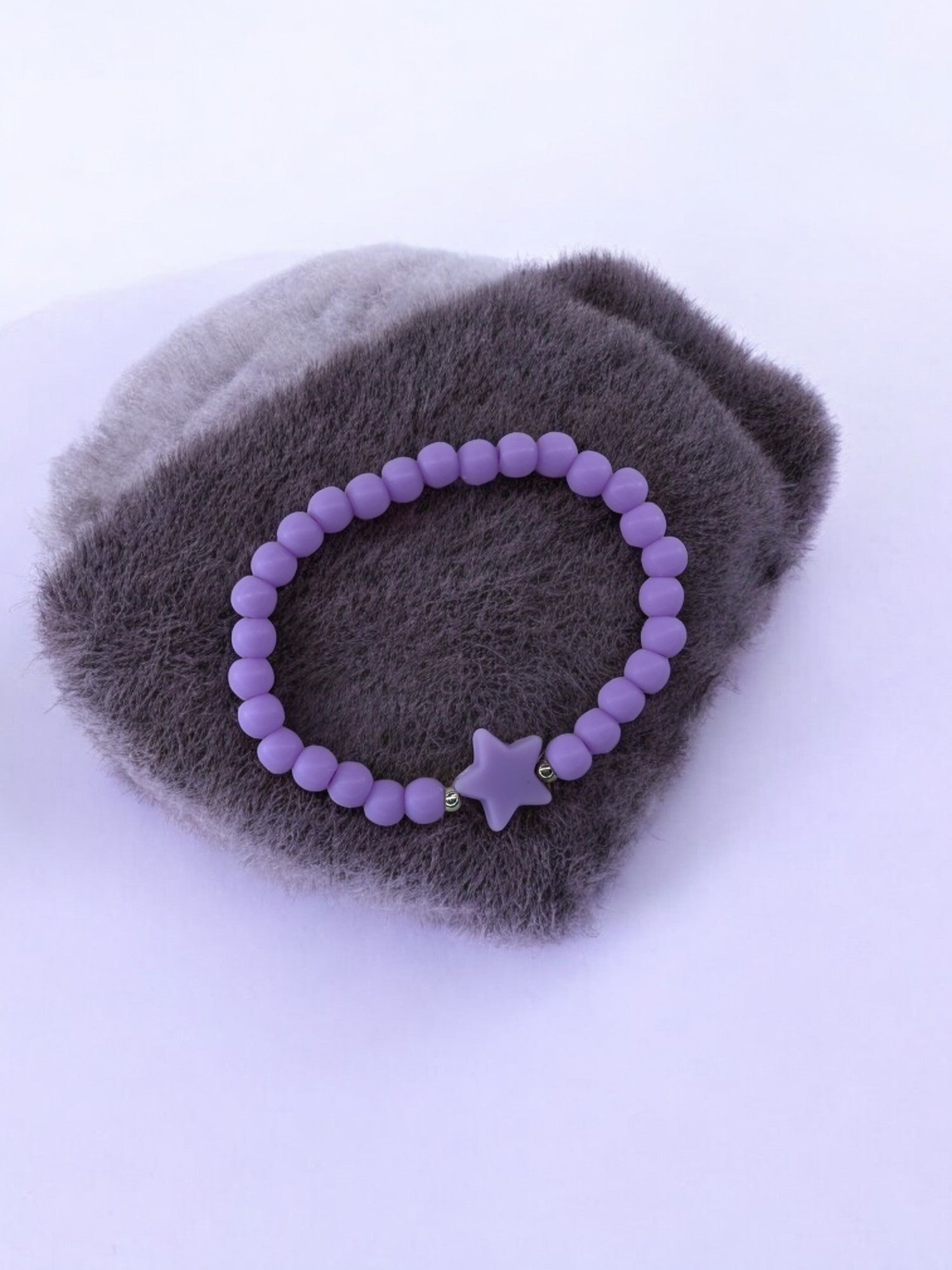 Bracelet enfant étoile perles violet