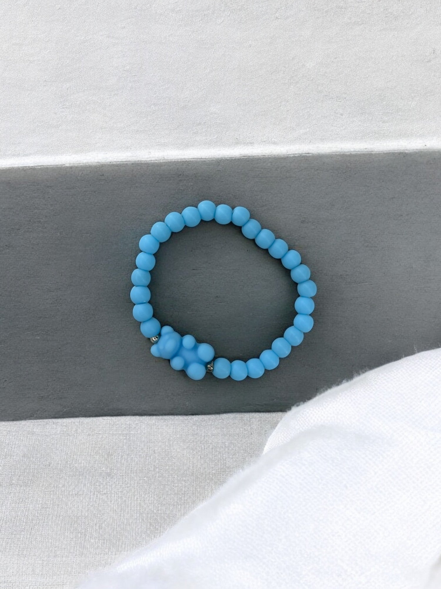 Bracelet enfant nounours perles bleu
