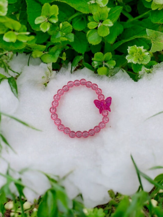 Bracelet enfant papillon rose foncé