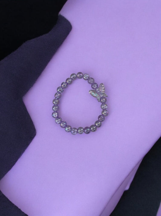 Bracelet enfant papillon violet