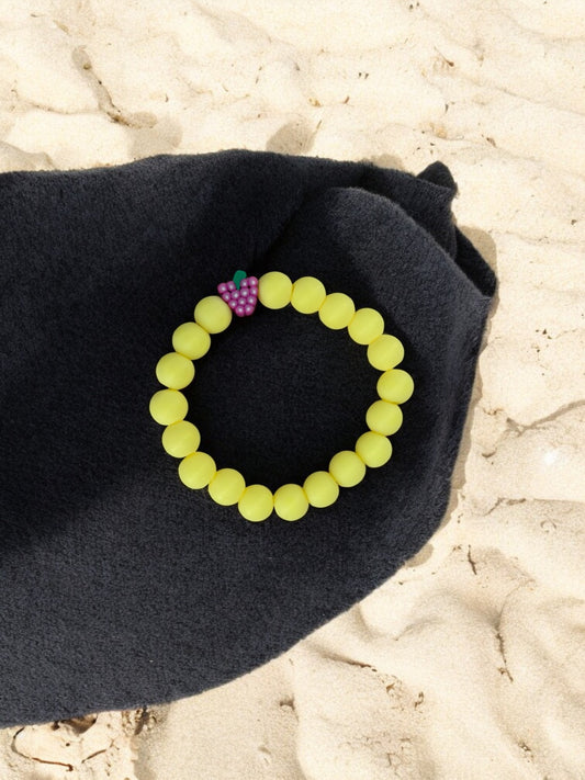 Bracelet enfant perles jaune raisin