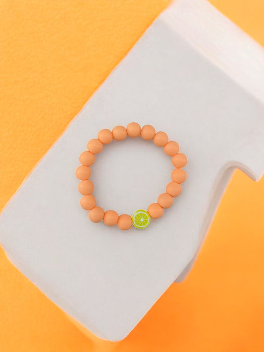 Bracelet enfant perles orange citron