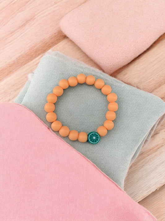 Bracelet enfant perles orange citron vert