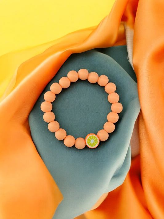 Bracelet enfant perles orange orange