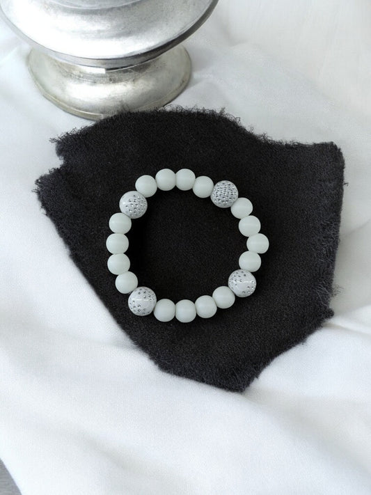 Bracelet enfant perles strassées blanc