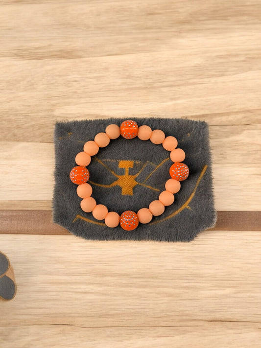 Bracelet enfant perles strassées orange