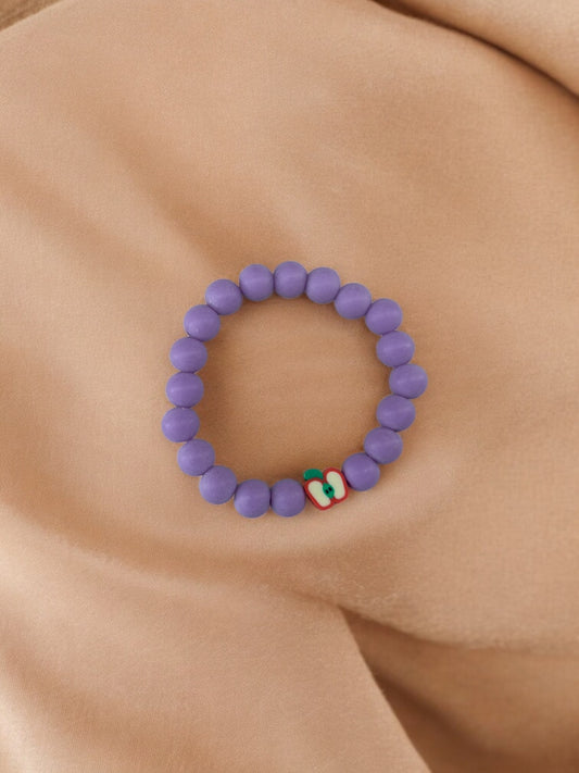 Bracelet enfant perles violet pomme