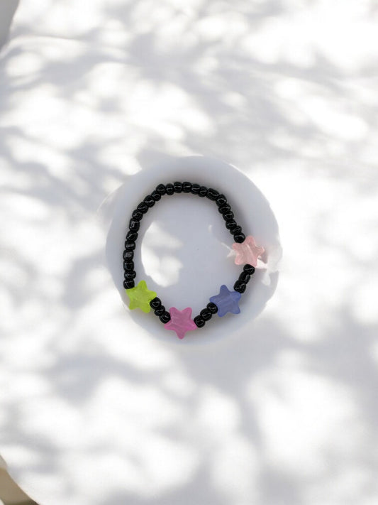 Bracelet enfant petites étoiles multicolore 2 noir