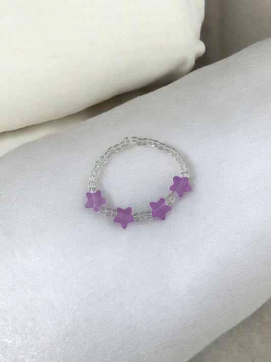 Bracelet enfant petites étoiles violet transparent
