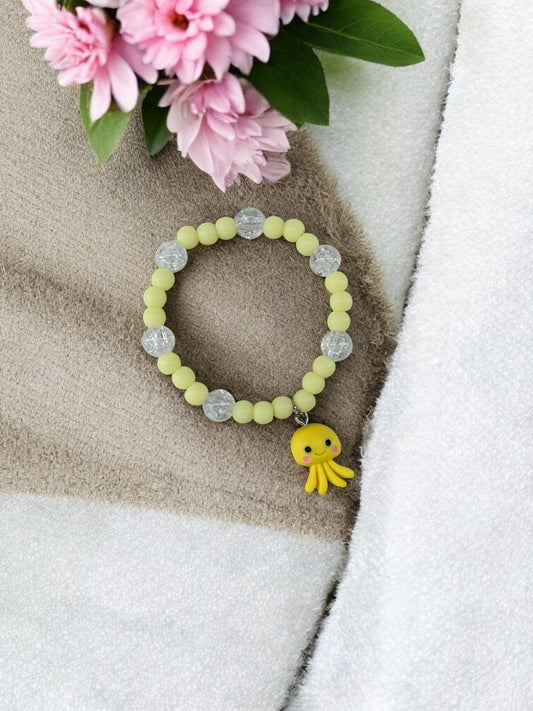 Bracelet enfant pieuvre jaune brillant